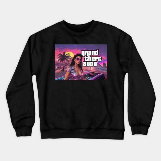 gta 6 Crewneck Sweatshirt by Buff Geeks Art